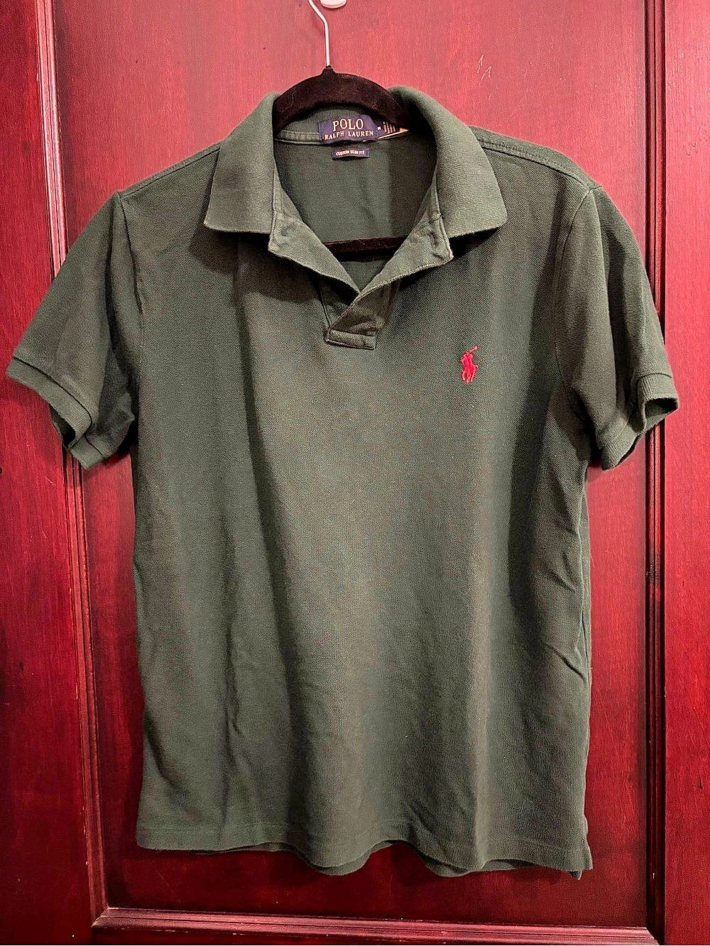 Polo Ralph Lauren - Custom Slim Fit Cotton Mesh Polo Shirt Green (size medium)